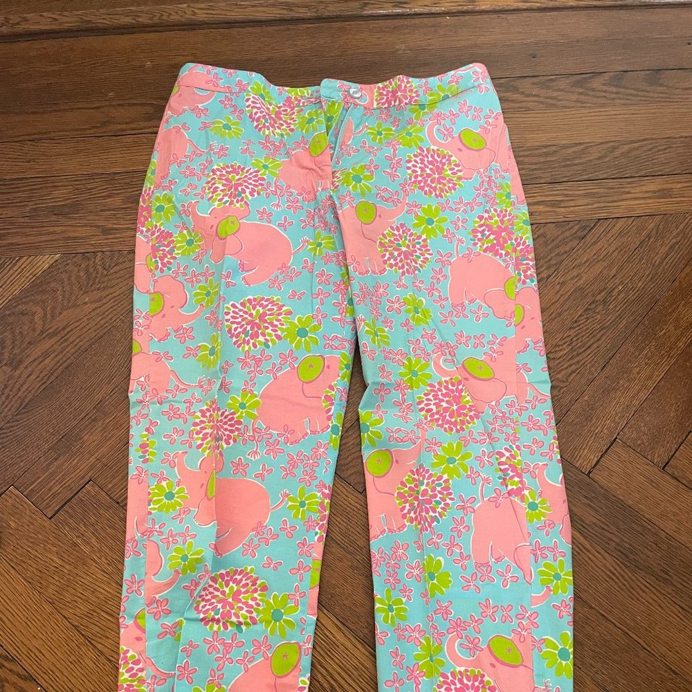 Lily Pulitzer Elephant Pants. Size 6